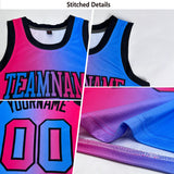 Custom Navy Orange-Gold Authentic Gradient Fashion Basketball Jersey