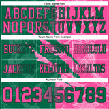 Custom Kelly Green Pink-Black Authentic Gradient Fashion Scratch Football Jersey