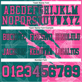 Custom Teal Pink-Black Authentic Gradient Fashion Scratch Football Jersey