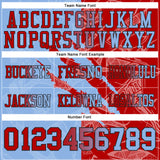 Custom Light Blue Red-Black Authentic Gradient Fashion Scratch Football Jersey