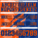 Custom Royal Orange-Black Authentic Gradient Fashion Scratch Football Jersey