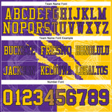 Custom Purple Yellow-Black Authentic Gradient Fashion Scratch Football Jersey