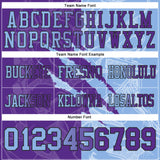 Custom Purple Light Blue-Black Authentic Gradient Fashion Scratch Football Jersey