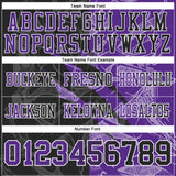 Custom Black Purple-White Authentic Gradient Fashion Scratch Football Jersey
