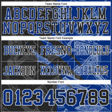 Custom Black Royal-White Authentic Gradient Fashion Scratch Football Jersey
