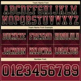 Custom Black Crimson-Cream Authentic Gradient Square Shape 7V7 Flag Football Jersey