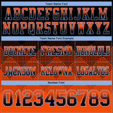Custom Black Orange-Light Blue Authentic Gradient Square Shape 7V7 Flag Football Jersey