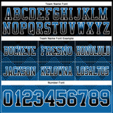 Custom Black Blue-White Authentic Gradient Square Shape 7V7 Flag Football Jersey