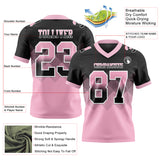 Custom Black Light Pink-White Authentic Gradient Square Shape 7V7 Flag Football Jersey