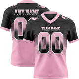 Custom Black Light Pink-White Authentic Gradient Square Shape 7V7 Flag Football Jersey