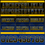 Custom Black Royal-Yellow Authentic Gradient Square Shape 7V7 Flag Football Jersey