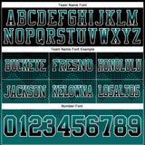 Custom Black Teal-White Authentic Gradient Square Shape 7V7 Flag Football Jersey