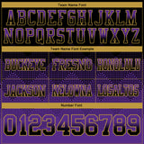 Custom Black Purple-Old Gold Authentic Gradient Square Shape 7V7 Flag Football Jersey