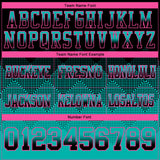 Custom Black Aqua-Pink Authentic Gradient Square Shape 7V7 Flag Football Jersey