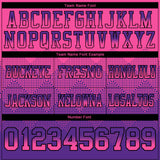 Custom Pink Purple-Black Authentic Gradient Square Shape Flag Football Jersey