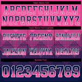 Custom Pink Navy-White Authentic Gradient Square Shape Flag Football Jersey