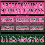 Custom Pink Green-White Authentic Gradient Square Shape Flag Football Jersey