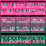 Custom Pink Kelly Green-White Authentic Gradient Square Shape Flag Football Jersey