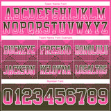 Custom Pink Olive-White Authentic Gradient Square Shape Flag Football Jersey