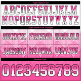 Custom White Pink-Black Authentic Gradient Square Shape 7V7 Flag Football Jersey