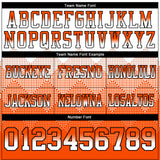 Custom White Orange-Black Authentic Gradient Square Shape 7V7 Flag Football Jersey