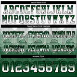 Custom White Green-Black Authentic Gradient Square Shape Flag Football Jersey