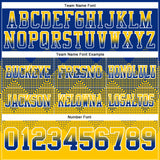 Custom Royal Yellow-White Authentic Gradient Square Shape 7V7 Flag Football Jersey
