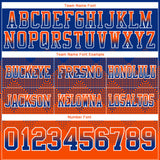 Custom Royal Orange-White Authentic Gradient Square Shape 7V7 Flag Football Jersey