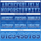 Custom Royal Powder Blue-White Authentic Gradient Square Shape 7V7 Flag Football Jersey