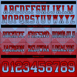 Custom Light Blue Red-Black Authentic Gradient Square Shape Flag Football Jersey