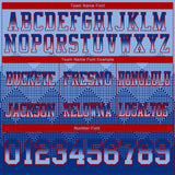 Custom Light Blue Royal-Red Authentic Gradient Square Shape Flag Football Jersey