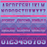 Custom Light Blue Purple-Pink Authentic Gradient Square Shape Flag Football Jersey