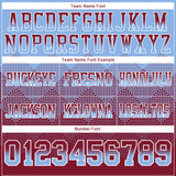 Custom Light Blue Crimson-White Authentic Gradient Square Shape Flag Football Jersey