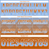 Custom Light Blue Texas Orange-White Authentic Gradient Square Shape Flag Football Jersey