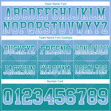 Custom Light Blue Teal-White Authentic Gradient Square Shape Flag Football Jersey