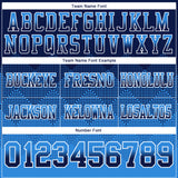 Custom Navy Powder Blue-White Authentic Gradient Square Shape 7V7 Flag Football Jersey