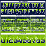 Custom Navy Neon Green-White Authentic Gradient Square Shape 7V7 Flag Football Jersey