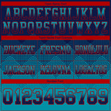 Custom Navy Teal-Red Authentic Gradient Square Shape 7V7 Flag Football Jersey