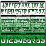 Custom White Grass Green-Black Authentic Gradient Square Shape 7V7 Flag Football Jersey