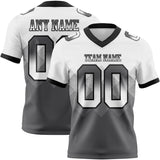 Custom White Steel Gray-Black Authentic Gradient Square Shape 7V7 Flag Football Jersey