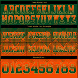 Custom Green Orange-Old Gold Authentic Gradient Square Shape 7V7 Flag Football Jersey