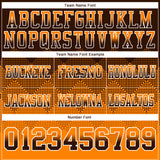 Custom Brown Orange-White Authentic Gradient Square Shape Flag Football Jersey