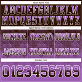 Custom Brown Medium Purple-White Authentic Gradient Square Shape 7V7 Flag Football Jersey
