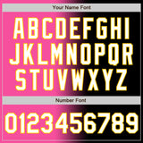 Custom Black White Pink-Yellow Authentic Gradient Fashion Baseball Jersey