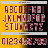Custom Black Crimson Gold-White Authentic Gradient Fashion Baseball Jersey