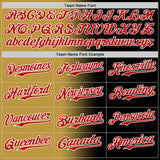 Custom Black Red Old Gold-White Authentic Gradient Fashion Baseball Jersey
