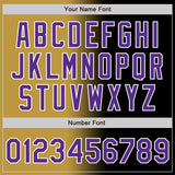 Custom Black Purple Old Gold-White Authentic Gradient Fashion Baseball Jersey