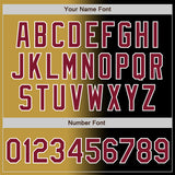 Custom Black Crimson Old Gold-White Authentic Gradient Fashion Baseball Jersey