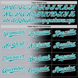Custom Black Teal Gray-White Authentic Gradient Fashion Baseball Jersey