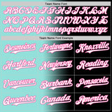 Custom Black White Ice Blue-Pink Authentic Gradient Fashion Baseball Jersey
